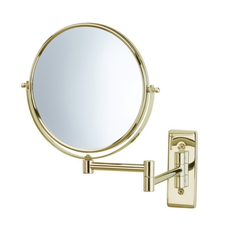 Wall Mounted Gold Shaving/Make Up Mirror 5x Magnification 20cm Buy