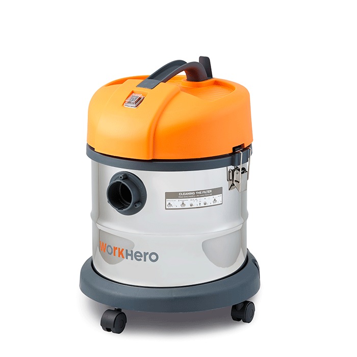 Work Hero 20L Wet Dry commercial Vacuum Cleaner Two-Piece Stainless ...