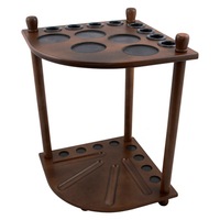 Walnut Corner Pool Snooker Billiard Cue Stand Drink & Ball Holder