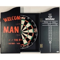 WINMAU PRO SFB Bristle Dart Board Set - Man Cave Cabinet - 6 x Darts