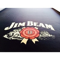 ENGLISH Hainsworth BLACK Jim Beam Pool Snooker Billiard Table Cloth Felt kit 7ft