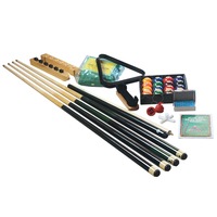 Snooker Pool Billiard Large Accessories Pack (Cues Balls Triangle Brush Rules Chalk Cover Rest Spider)