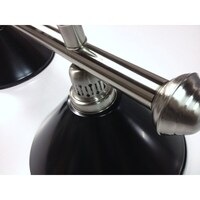 Pool Snooker Billiard Table Lighting - LARGE Brushed Light (4 x Black Shades)