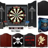 WINMAU Professional Dartboard Set - Diamond Plus Dart Board + Cabinet Includes 2 x sets of Darts!