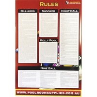 Pool Snooker Billiard Eight Ball Devils Pool American Pool Table RULE CHART