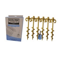 Supa Peg 6x SAND Screw Tent Pegs Heavy Duty 300mm Camping Kit Socket and Adapter