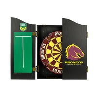 Brisbane Broncos NRL Dart Board & Cabinet Set