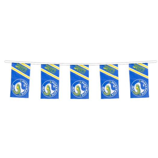 Nrl Parramatta Eels Bunting Hanging Flag Banner 5m Long With 12