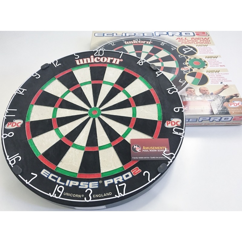 Unicorn Eclipse Pro 2 Dart Board Winmau Black Wooden Cabinet 6