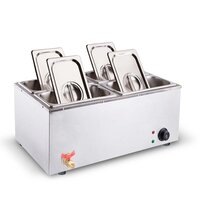 SOGA Stainless Steel Electric Bain-Marie Food Warmer with Pans and Lids 4*4.5L