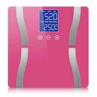 SOGA Digital Body Fat Scale Bathroom Scales Weight Gym Glass Water LCD Electronic Pink