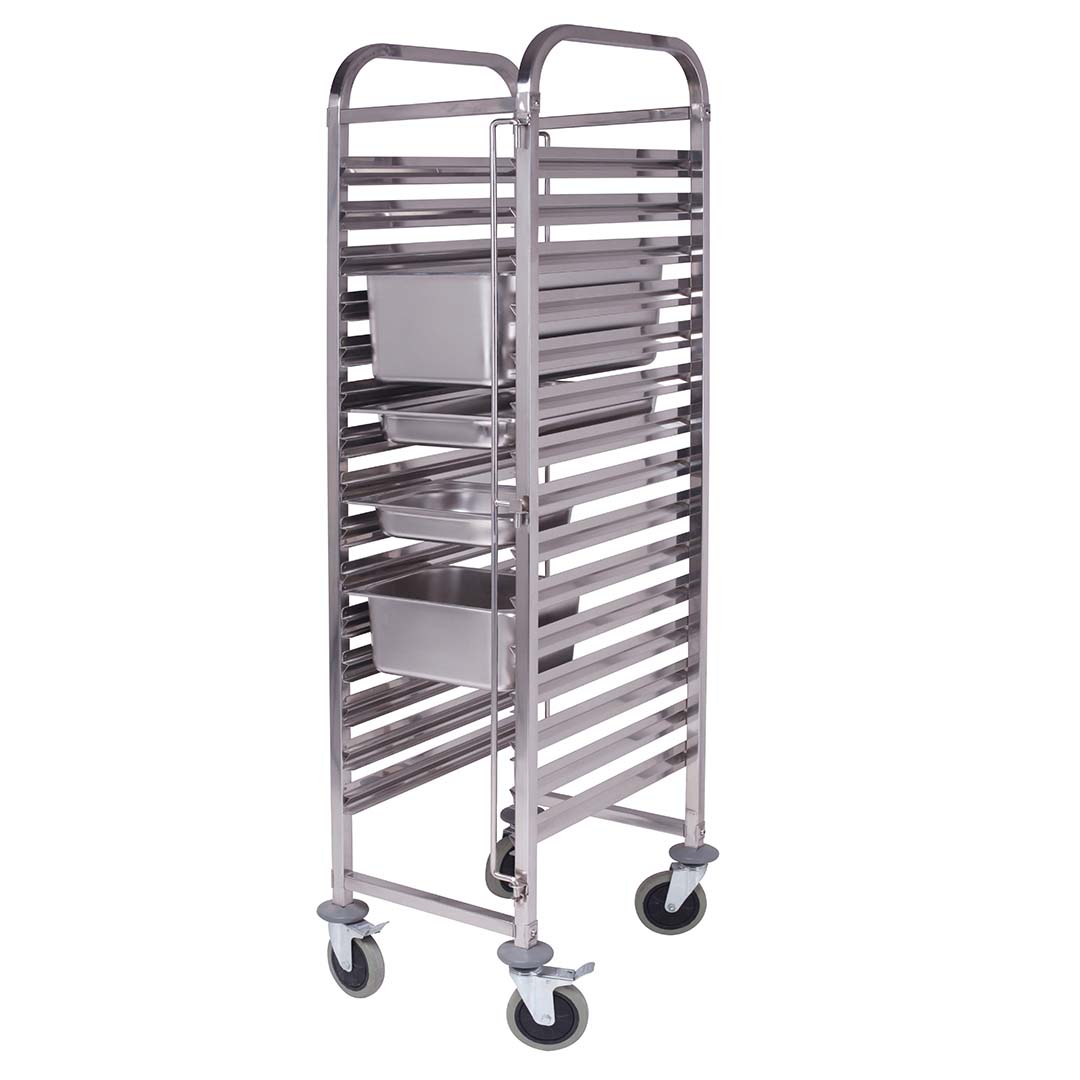 SOGA Gastronorm Trolley 16 Tier Stainless Steel Bakery Trolley Suits GN