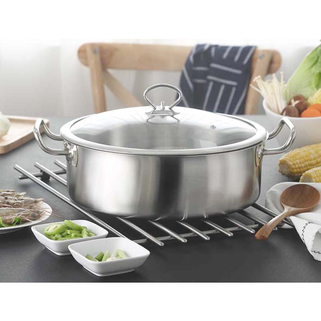 SOGA Stainless Steel Casserole With Lid Induction Cookware 30cm | Buy ...