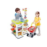 Kids Supermarket Store Food Pretend Play Set Cash Shopping Trolley Toys market