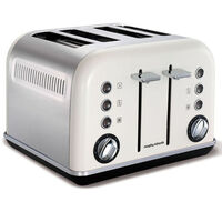 Morphy Richards 242021 White Chrome Accents 4 Slice Toaster Stainless Steel