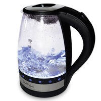 Healthy Choice 1.7L Glass Cordless Kettle 2200W Kitchen Water Jug Blue LED Light