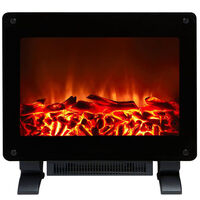 Electric Convection Fan Heater 1500W Real Fireplace Coal Wooden Log Flame Effect