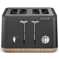 Morphy Richards 240006 Scandi Titanium Aspect 4 Slice Toaster w/ Wooden Trim