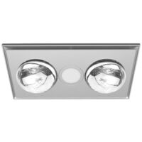 Heller HEF2S 3in1 Ceiling Bathroom Exhaust Fan w/ 2 Heat Globes/LED Light Silver