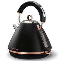 Morphy Richards 1.5L Black Accents Traditional Pyramid Kettle/Jug Rose Gold