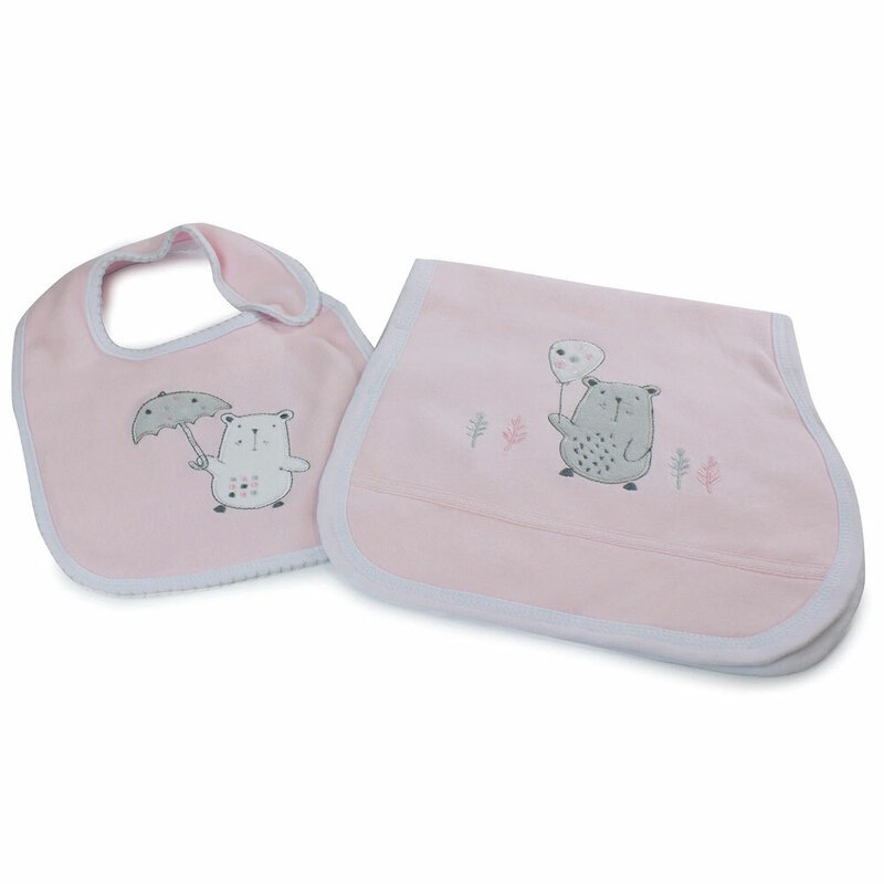 baby bib and burp cloth set