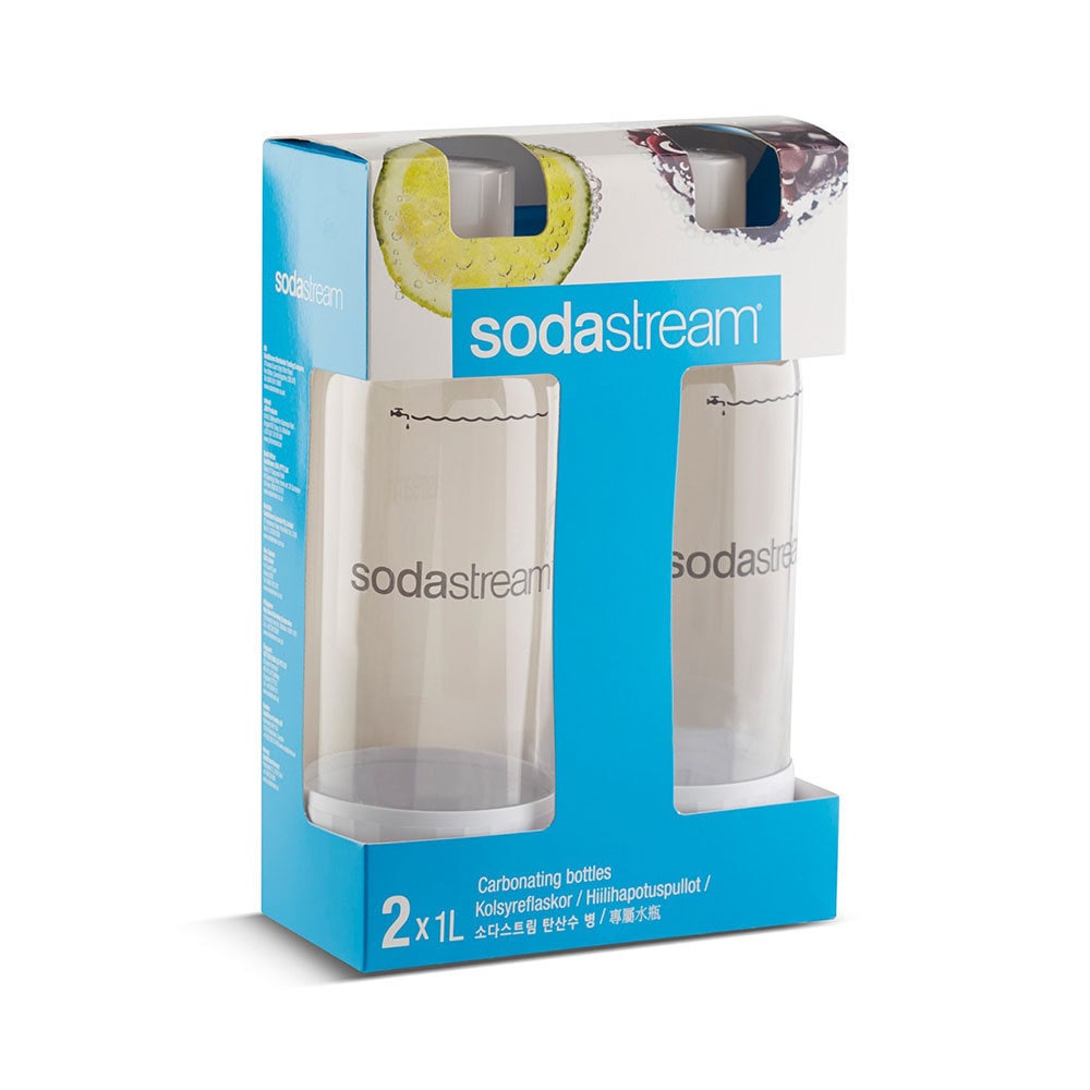 4x SodaStream Carbonating 1L Bottle for Drink Maker Source Metal/Play