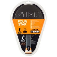 Stiga Aggressor 4 Star Table Tennis Bat Ping Pong Game Racket Paddle Black/Red