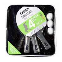 Stiga Deluxe Table Tennis Kit Ping Pong Set w/ 3 Balls 4 Racket Bats Net Post