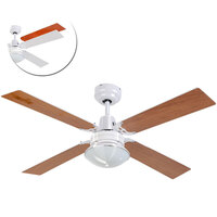 Heller Sienna 1.2m Ceiling Fan/Air Cooling/Light/Remote/Cherry Wood/White Blades