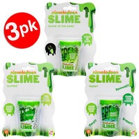 3x Nickelodeon Pot of Slime Game/Toy Assorted Glitter/Glow/Noisy Tubs f Kids 3y+