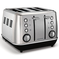 Morphy Richards 1880W Evoke Stainless Steel 4 Slice Toaster w Removable Tray SL
