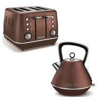 Morphy Richards 1880W Evoke Stainless Steel 4 Slice Toaster & 1.5L Kettle Bronze