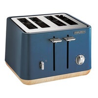 Morphy Richards Scandi 240013 Stainless Steel 4 Slices Slots Bread Toaster Blue