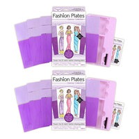 2x 10pc Fashion Plates Themed Glamour Collection Extension Kids 6y+ Drawing Kit