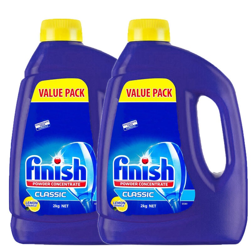Finish 4kg 132 Washes Concentrated Lemon Dishwasher Powder Detergent