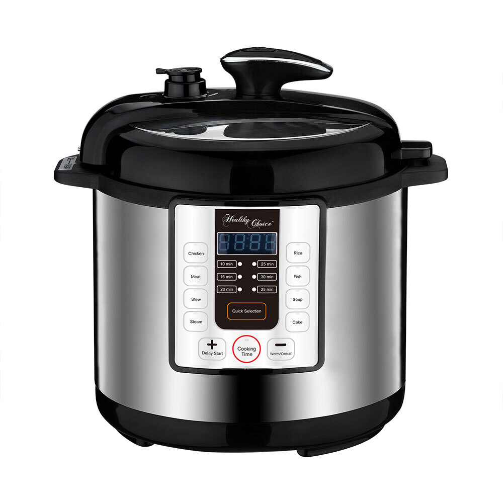 Healthy Choice 6L Electric Slow/Pressure Cooker 1000W LED Display/Non ...