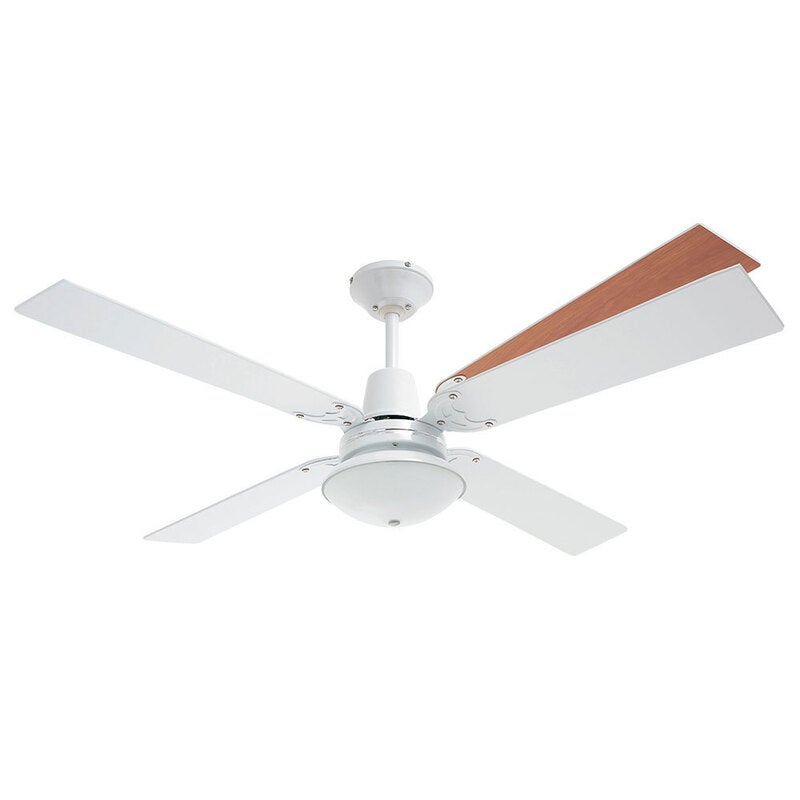 Heller Ruby 1200mm Ceiling Fan 4 White Wood Cherrywood Light Remote Air Cooling Fans Home Garden - Cherry Wood Ceiling Fans With Lights