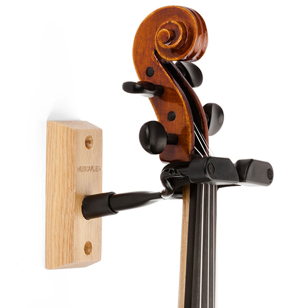 Hercules AutoGrip Wall Mount Hanger/Holder/Rack w/Wood Base for Viola