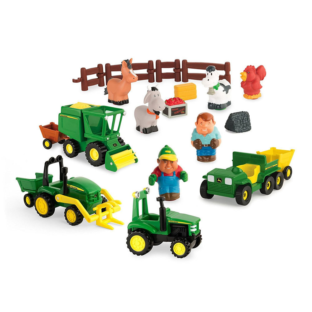 John Deere 24pc Fun On The Farm Play Set/Trucks/Trail/Toy/Kids/Children