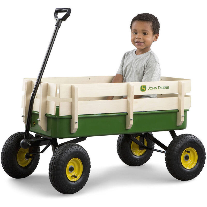 John Deere Stake Wagon Kids Toddler Trailer Outdoor Garden Toy