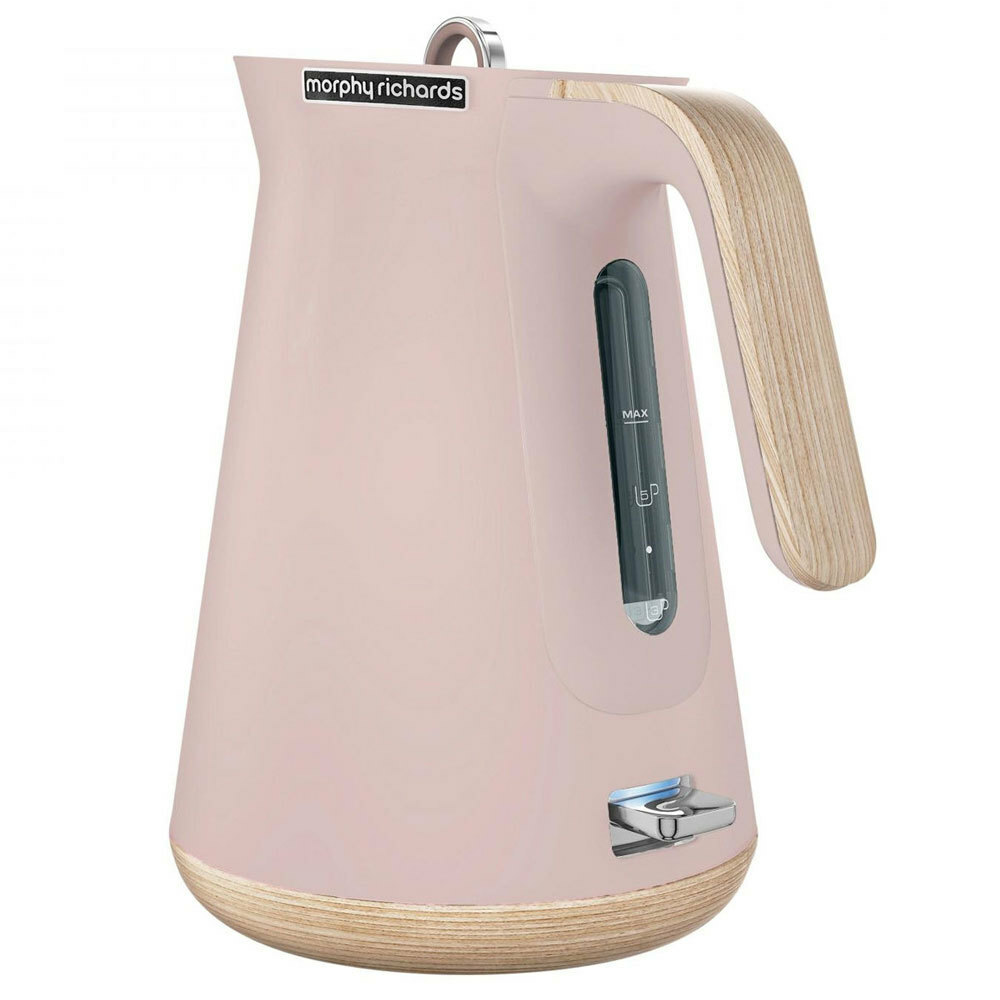 Morphy Richards Scandi Dusty Pink/Wood Trim Base 4 Slice Toaster