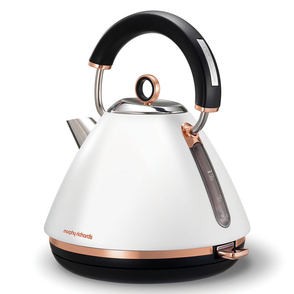 Morphy Richards White Accents Rose Gold 1.5L Pyramid Kettle and 4 Slice