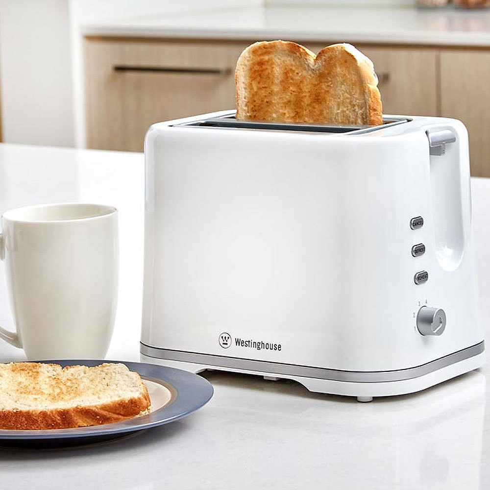 Westinghouse 2 Slice Toast Bread/Toaster Defrost/Reheat Plastic Toaster