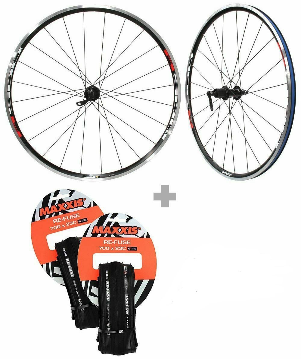 Shimano Road Bike Wheelset Wh R501 With 2x Maxxis Re Fuse Tyres And