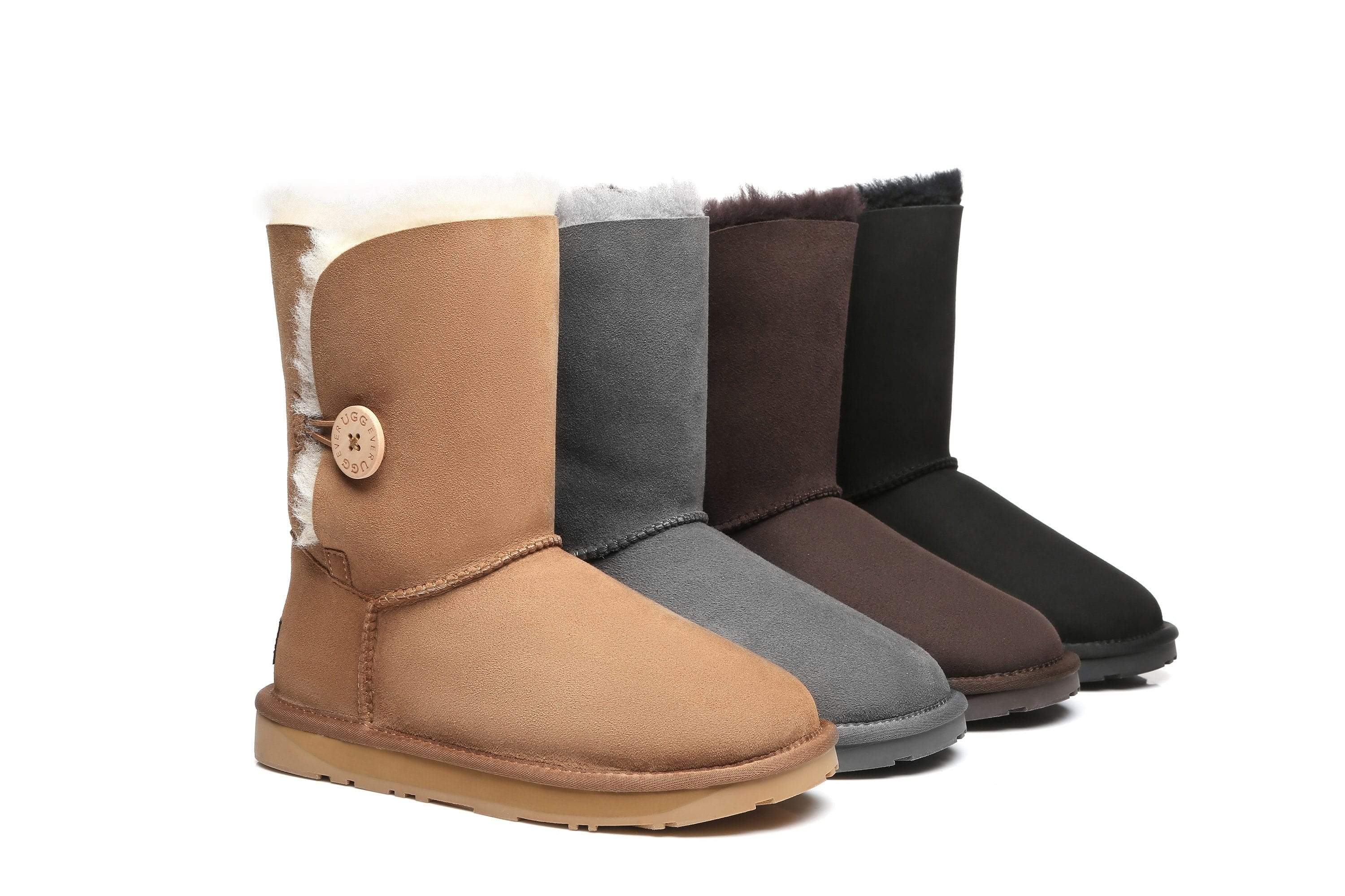 short ugg boots with button