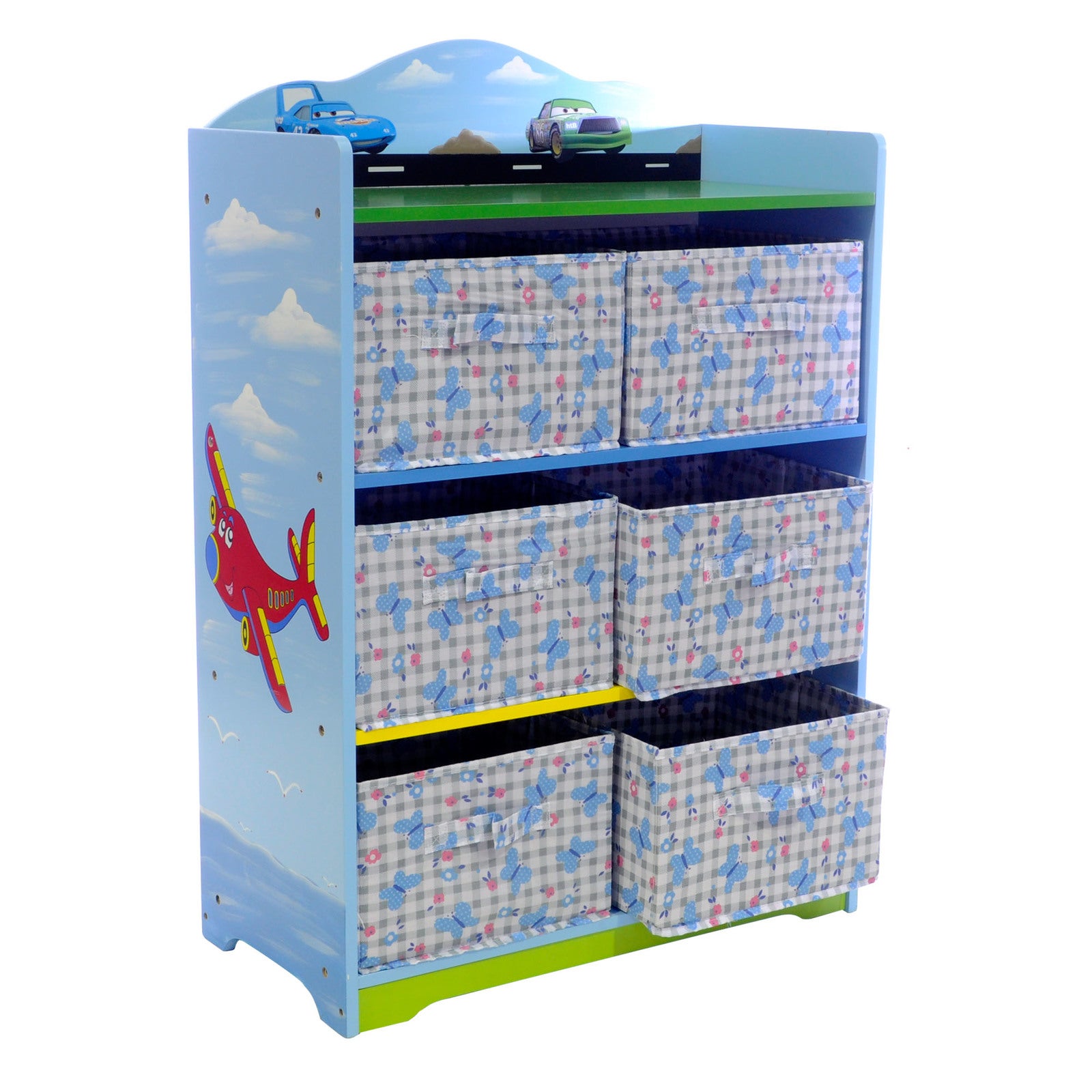 blue toy storage unit