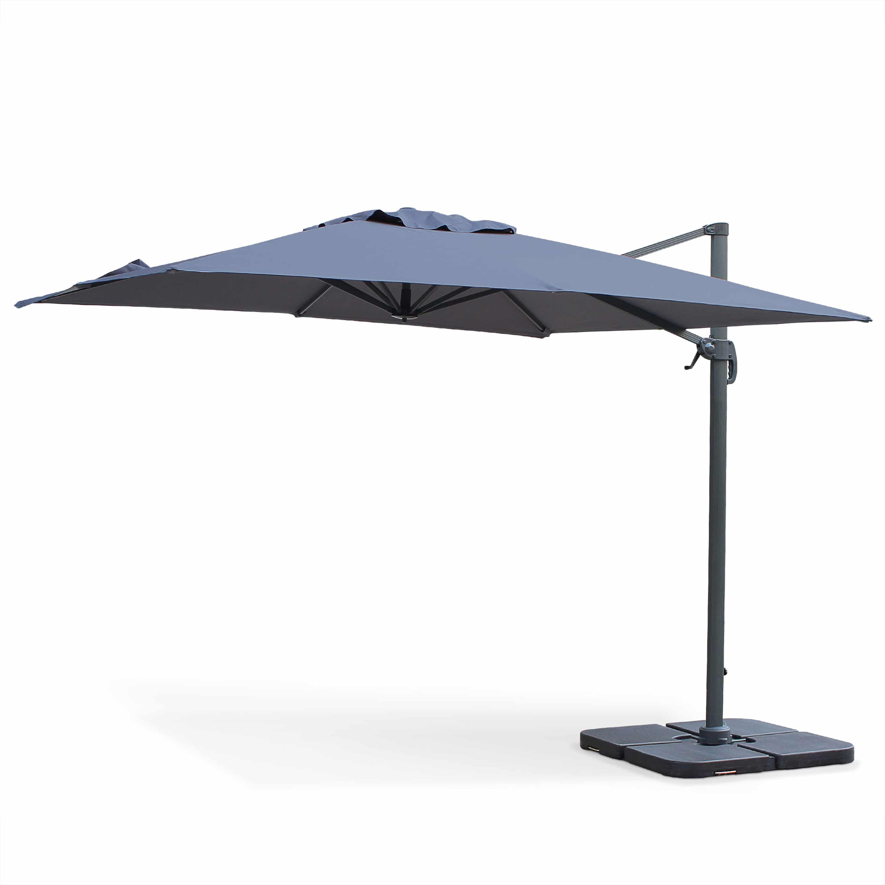 FALGOS 3x3m Square Aluminium Cantilever Outdoor Umbrella Grey Buy