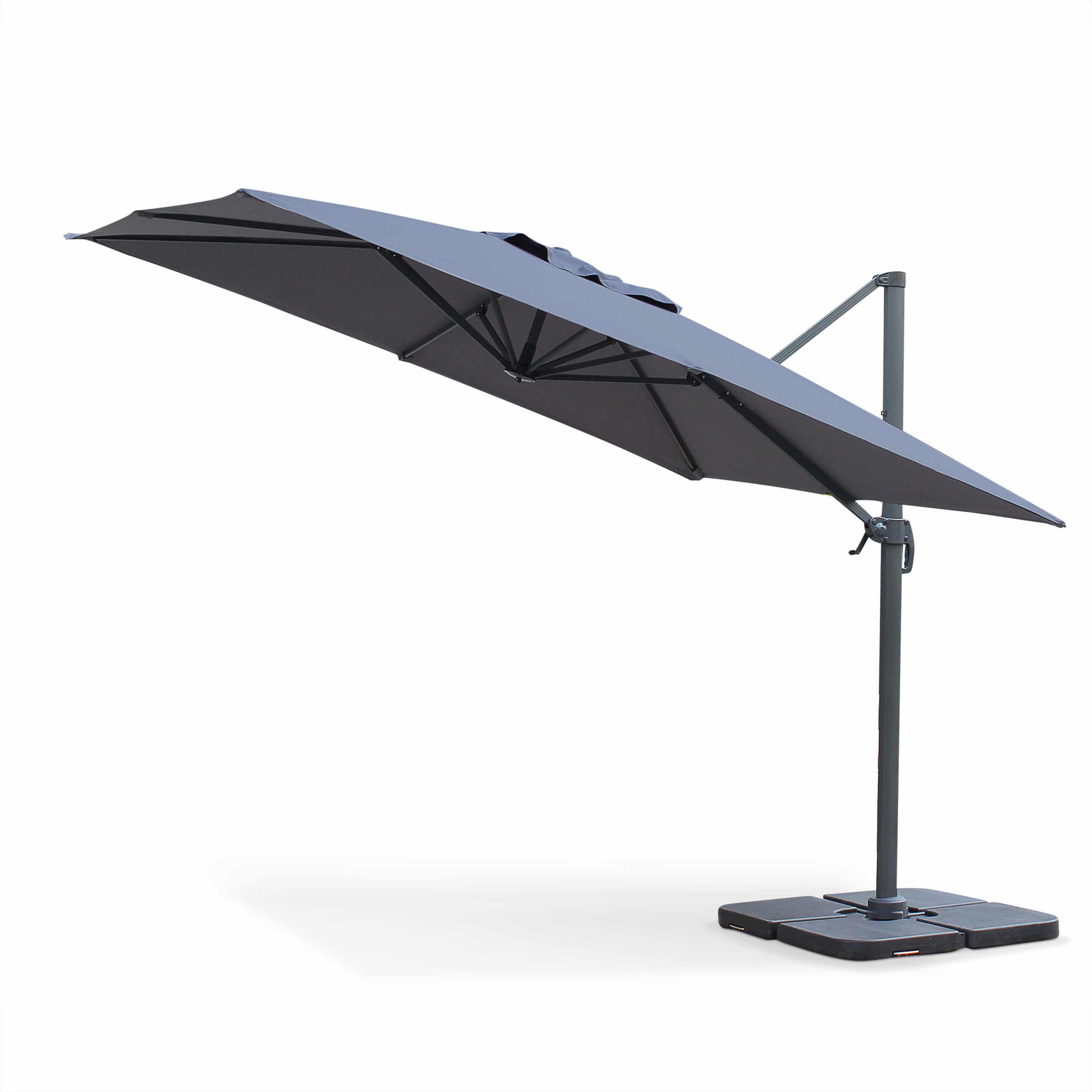 FALGOS 3x3m Square Aluminium Cantilever Outdoor Umbrella - Grey | Buy ...