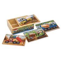 Melissa & Doug - Construction Vehicle Puzzles in a Box