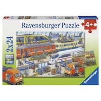 Ravensburger - Busy Train Station Puzzle 2x24pc